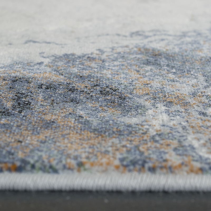 Round Modern Floor Rug - Aspen Blue 8656