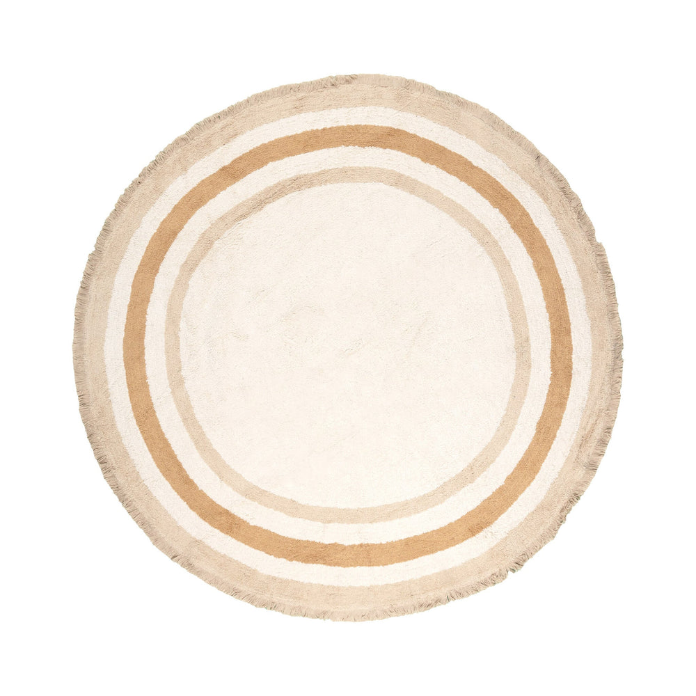Round washable kids rug - Milo Beige
