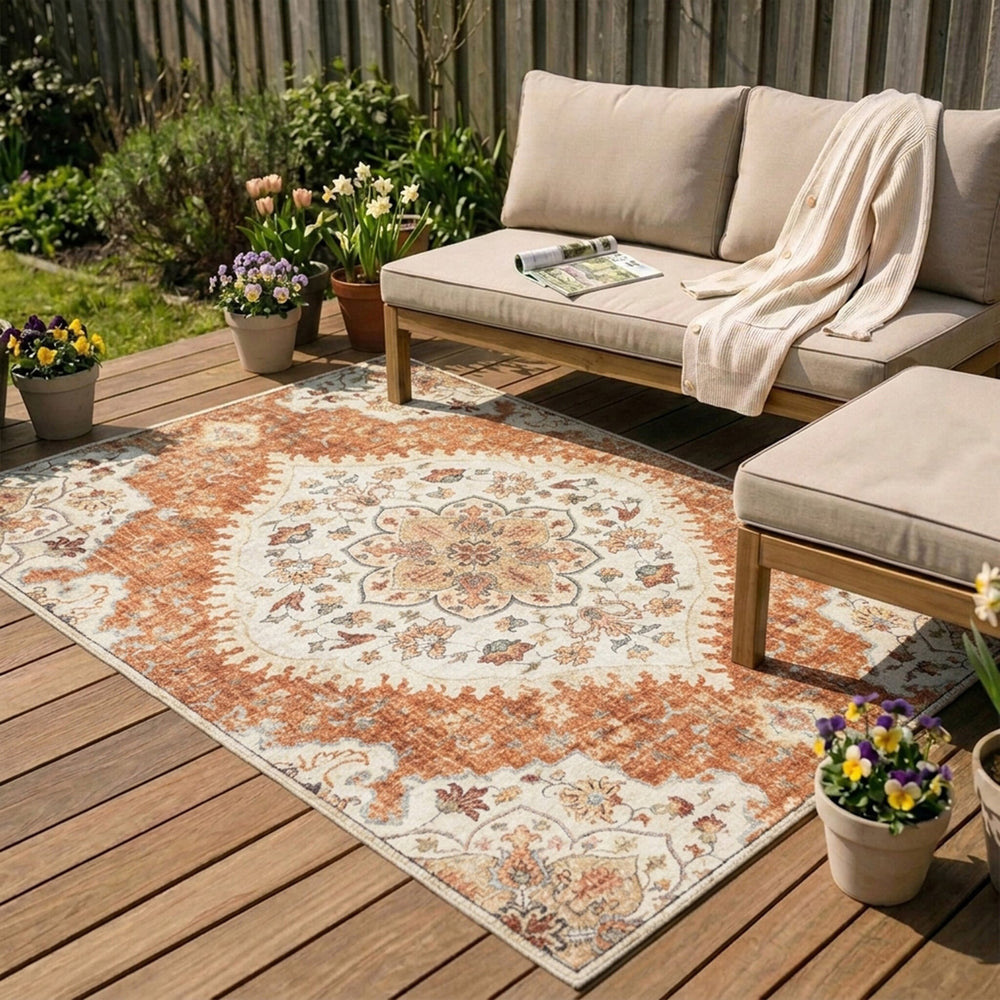Vintage Outdoor Rug - Santo Mandala Terra