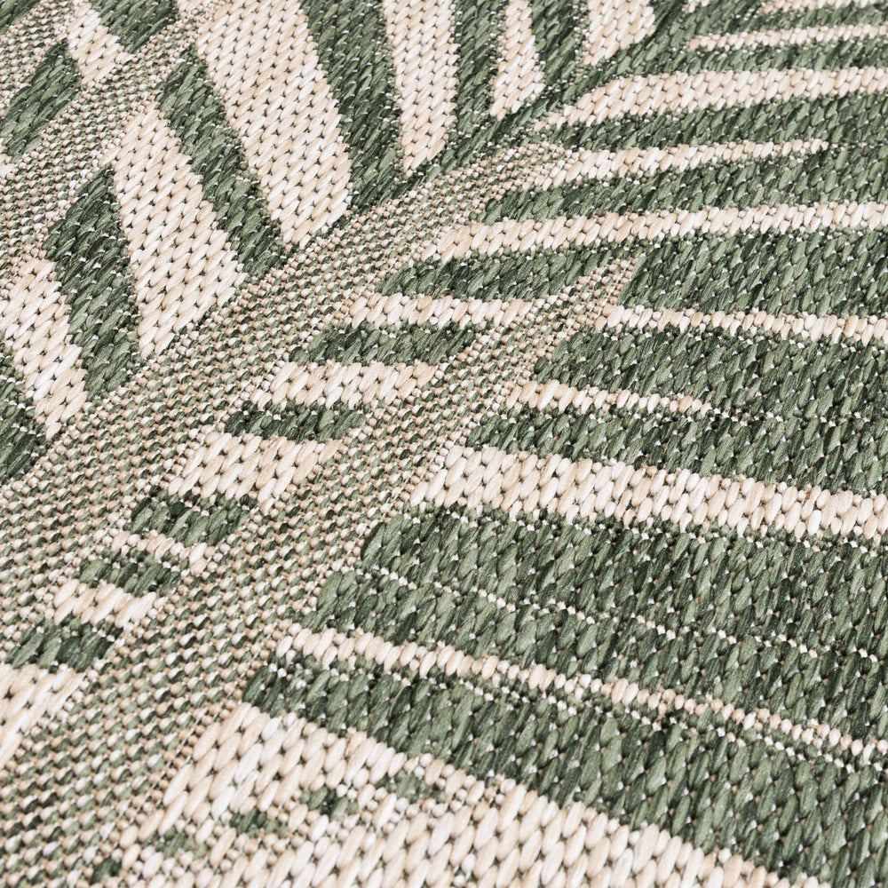 Round Outdoor Rug - Tiga Palm Green