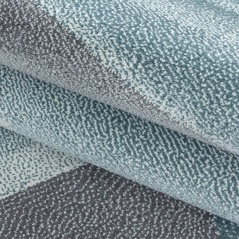 Modern Floor Rug - Brick Blue 1130
