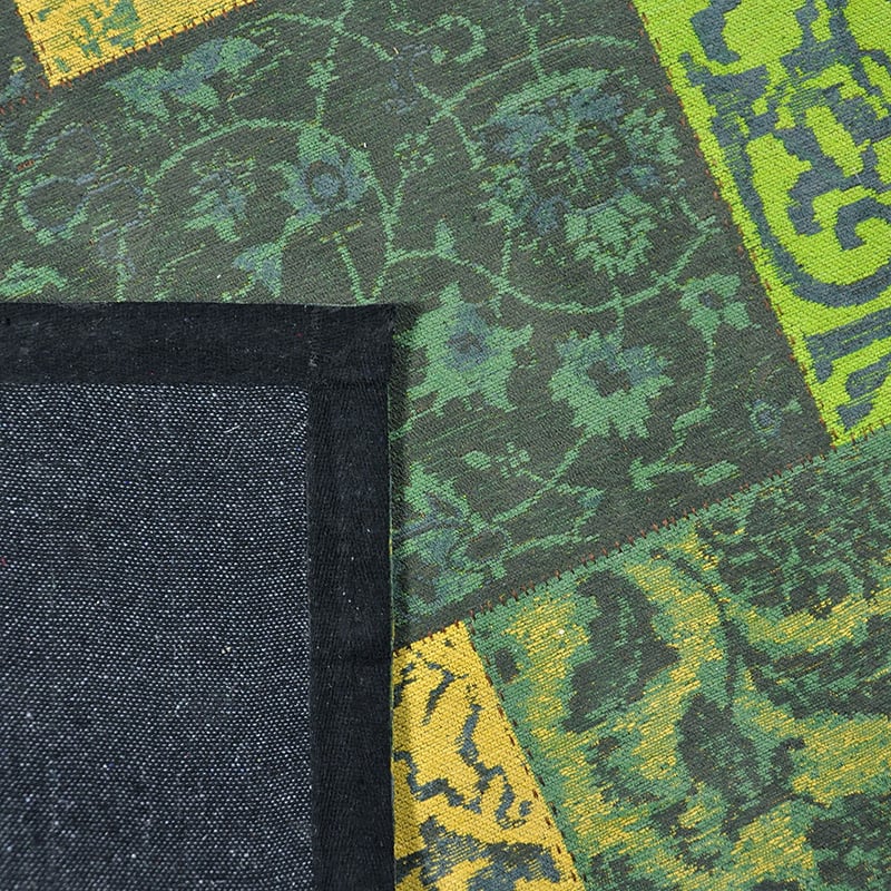 Patchwork floor rug - Delany Green/Yellow