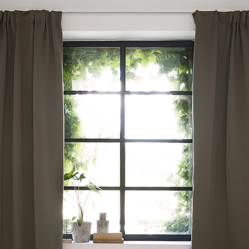 Luxury blackout curtains - Dark Taupe - Hooks