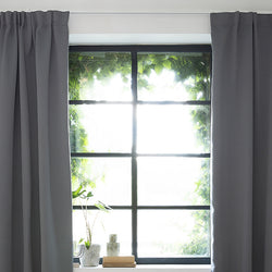 Luxury blackout curtains - Silver Grey - Hooks