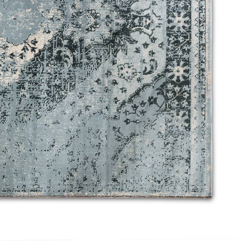 Vintage rug – Aqua blue/light blue