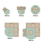 Round vintage outdoor rug - Luana Yellow