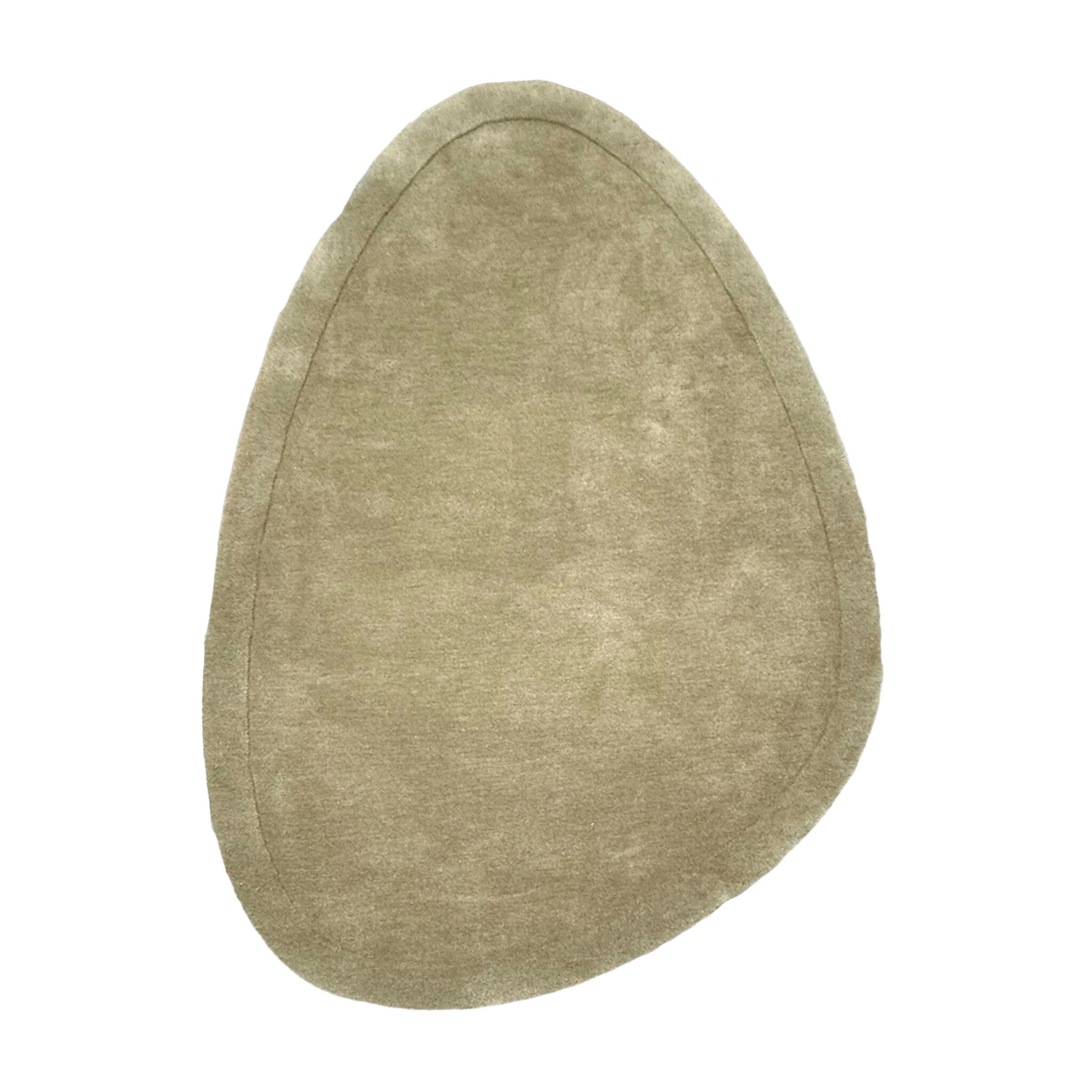 Organic rug - Isara Border Olijfgroen