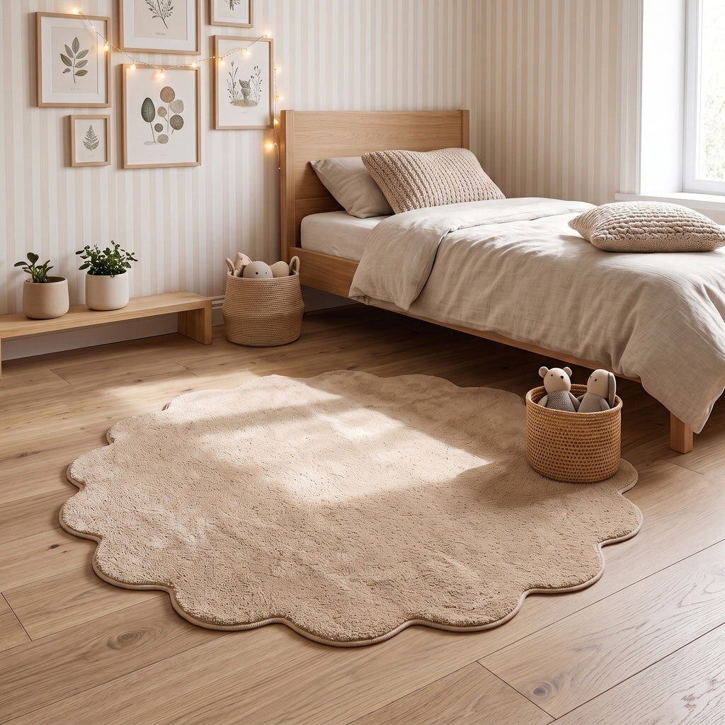 Round washable rug - Puck Beige