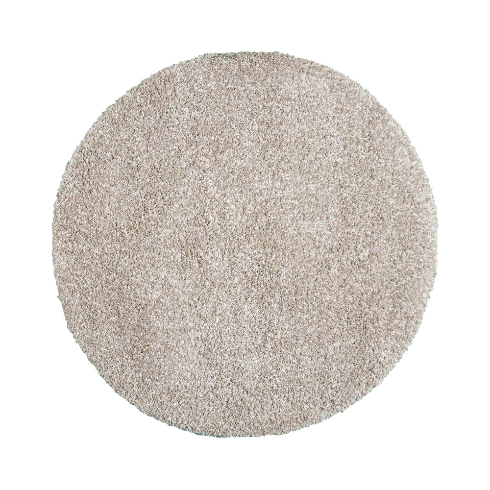 Round high-pile rug - Yves Beige