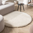 Round high-pile rug - Yves Cream