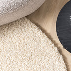 Round high-pile rug - Yves Cream