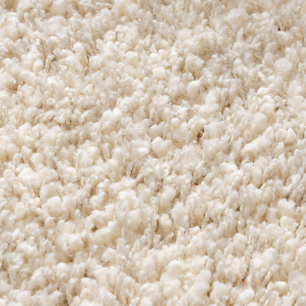 Round high-pile rug - Yves Cream
