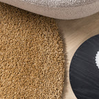 Round high-pile rug - Yves Gold