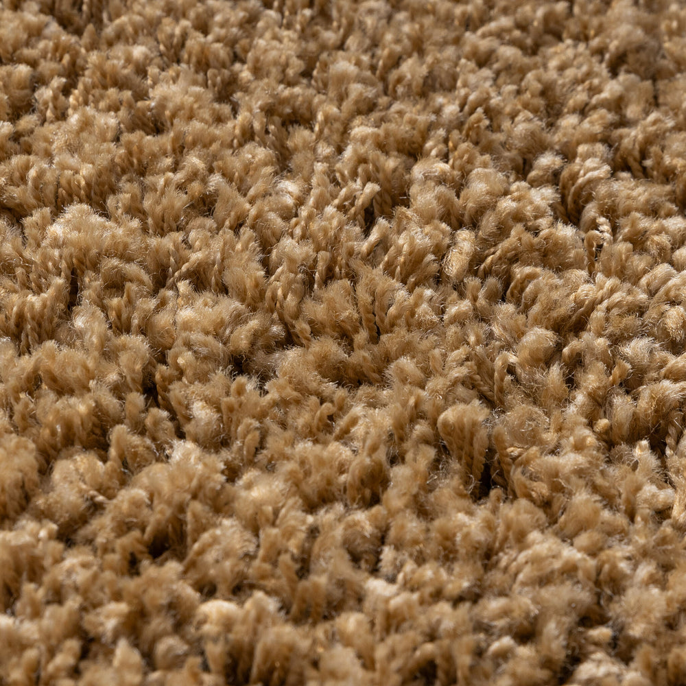 Round high-pile rug - Yves Gold
