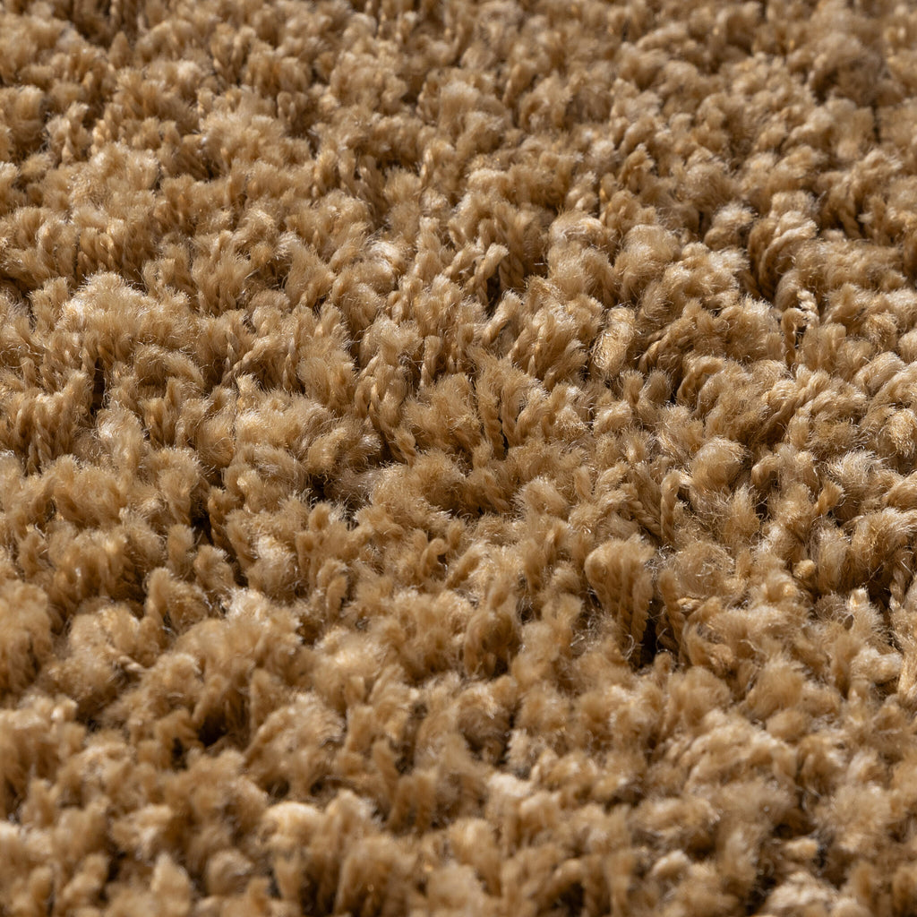 Round high-pile rug - Yves Gold