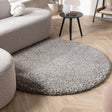 Round high-pile rug - Yves Light grey
