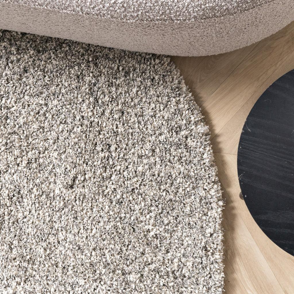 Round high-pile rug - Yves Light grey