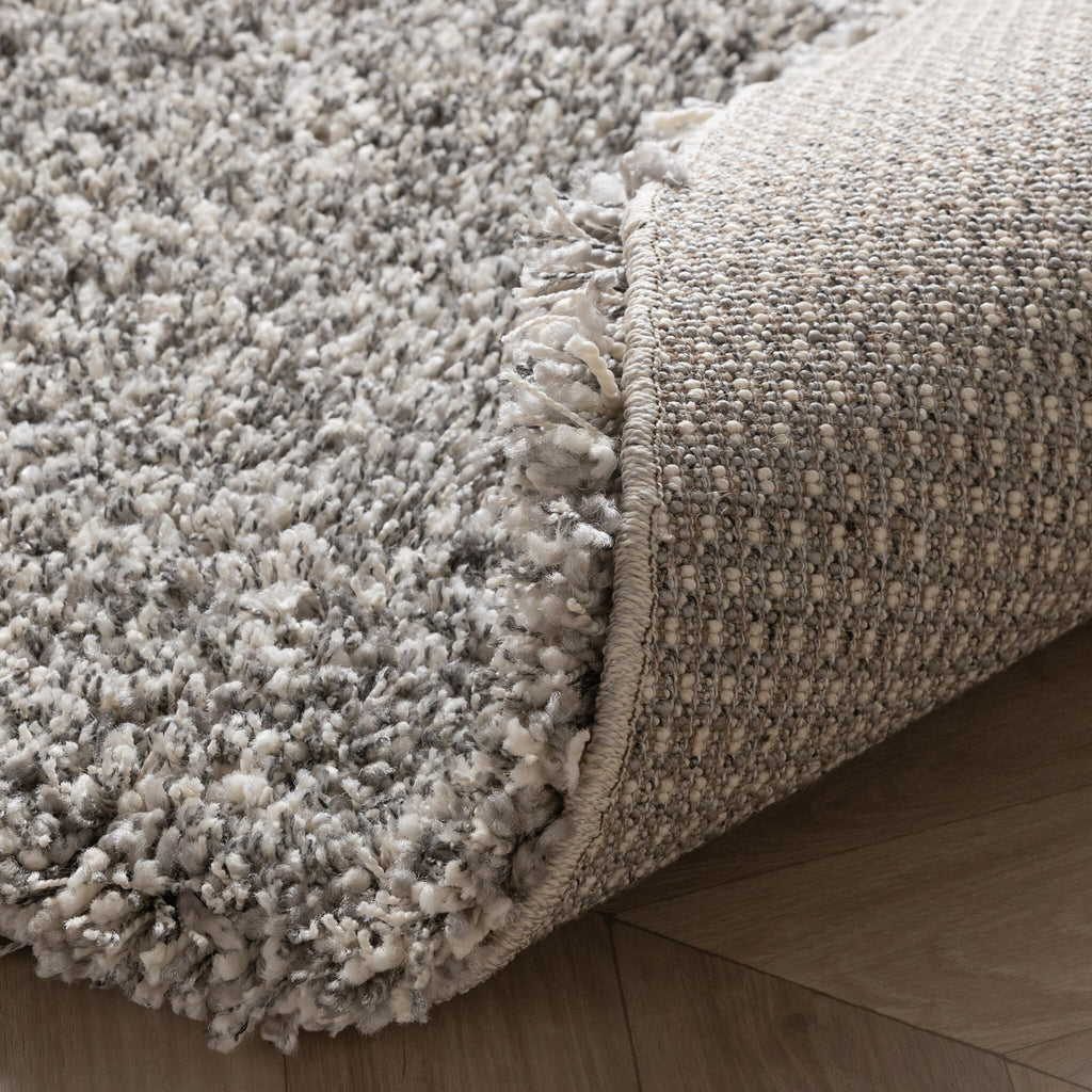Round high-pile rug - Yves Light grey