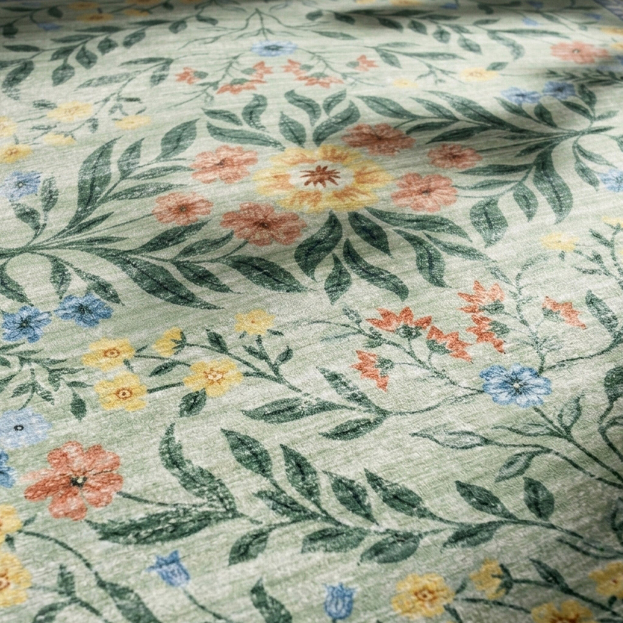 Round vintage outdoor rug - Luana Dark Green