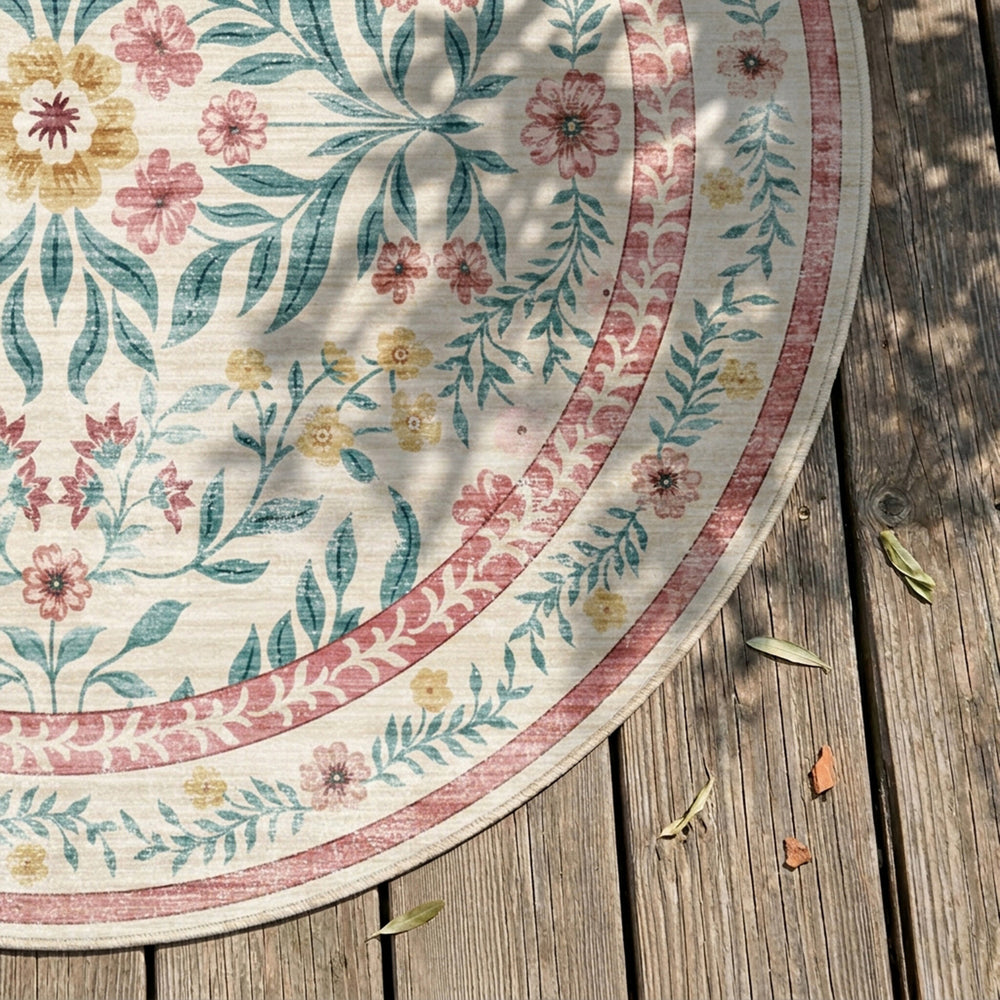 Round vintage outdoor rug - Luana Multicolor