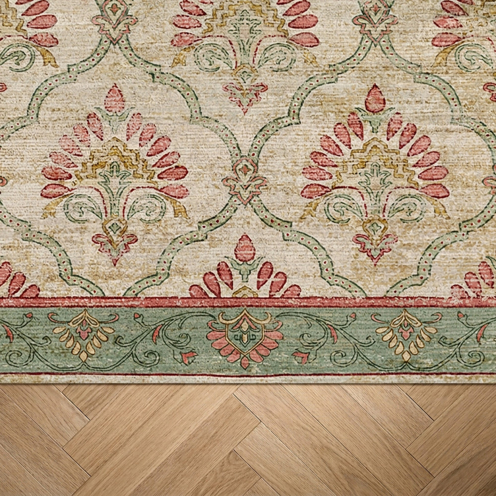 Vintage rug - Sage Grid Green