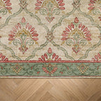 Vintage rug - Sage Grid Green