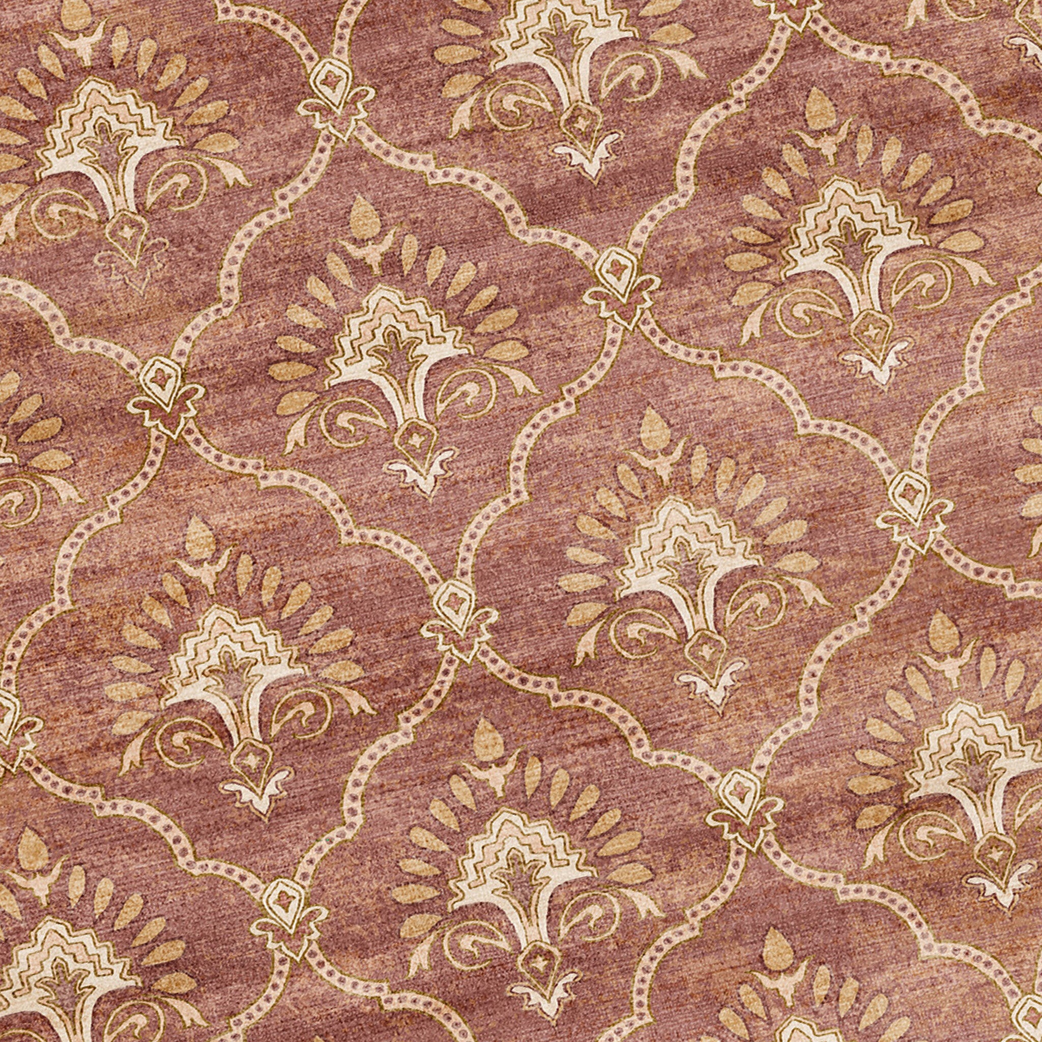 Vintage rug - Sage Grid Terracotta