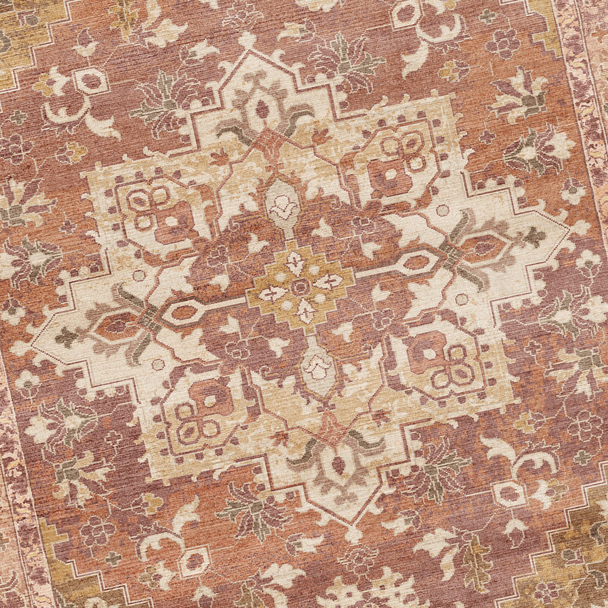 Vintage rug - Sage Medallion Terracotta